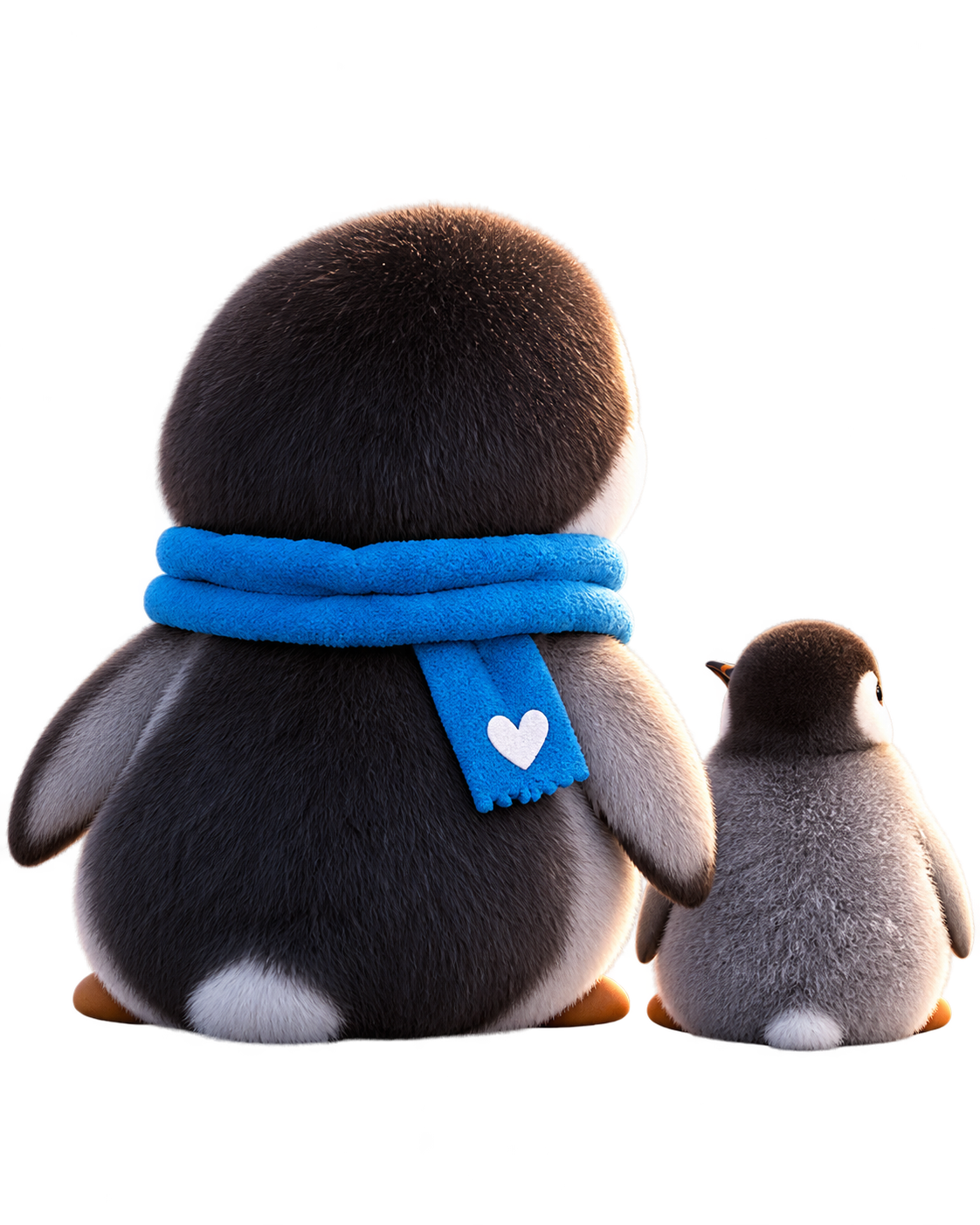 BUBU and a real penguin watching the Antarctic sunset together